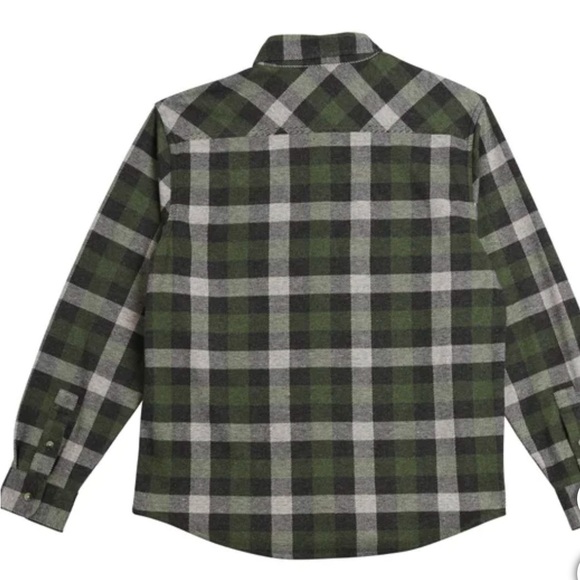 Chaps Men's Knit Flannel Shirt Green XL Stretch - Picture 6 of 10
